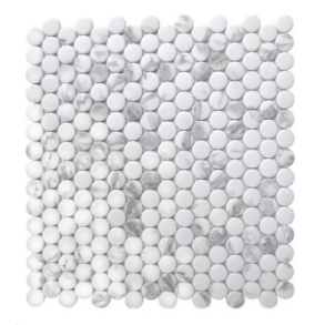Calacatta Penny Round - glass tile